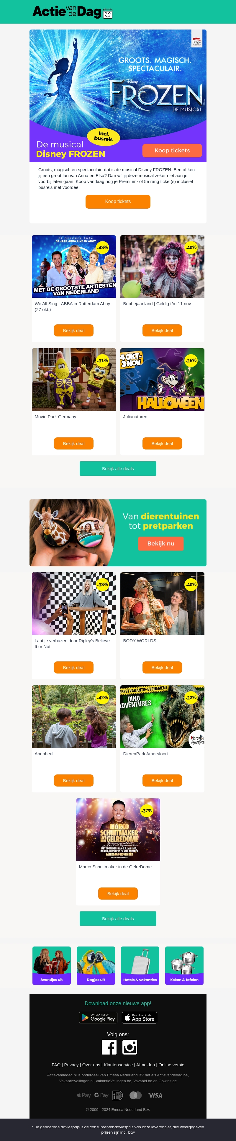 De musical Disney FROZEN, Apenheul & meer De musical Disney FROZEN, Apenheul & meer