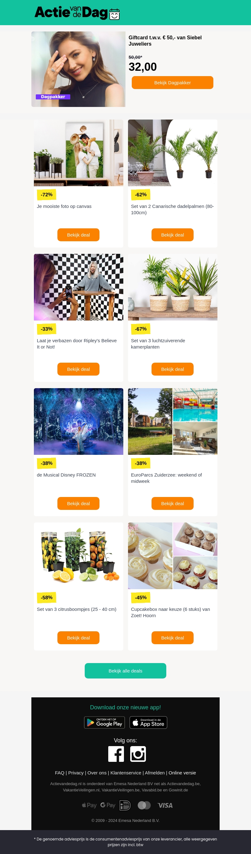 Giftcard t.w.v. € 50,- van Siebel Juweliers Giftcard t.w.v. € 50,- van Siebel Juweliers