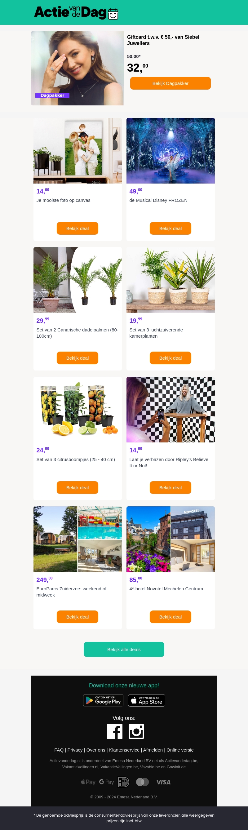 Giftcard t.w.v. € 50,- van Siebel Juweliers Giftcard t.w.v. € 50,- van Siebel Juweliers