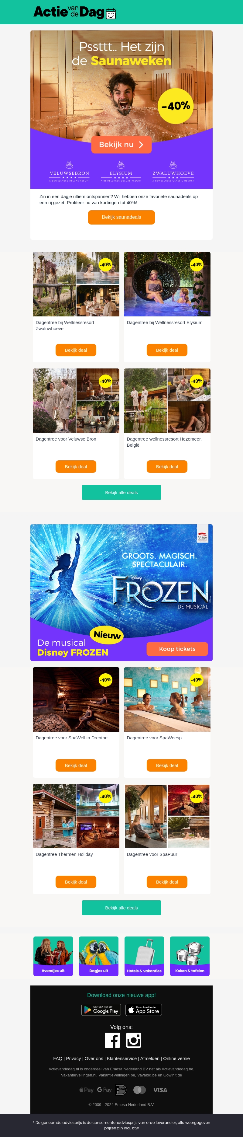 Saunadeals: nu tot 40% korting Saunadeals: nu tot 40% korting