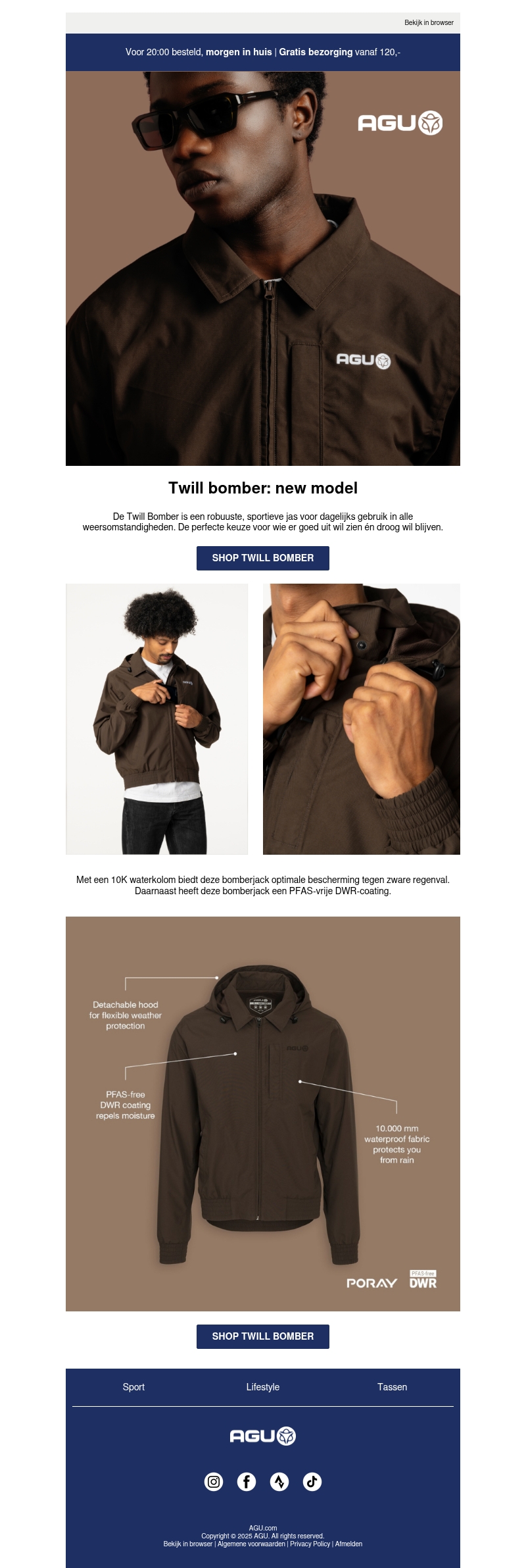 Nieuw model: Twill Bomber Nieuw model: Twill Bomber