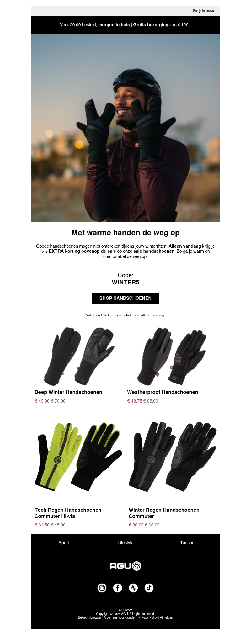 Alleen vandaag: 5% extra op sale handschoenen Alleen vandaag: 5% extra op sale handschoenen