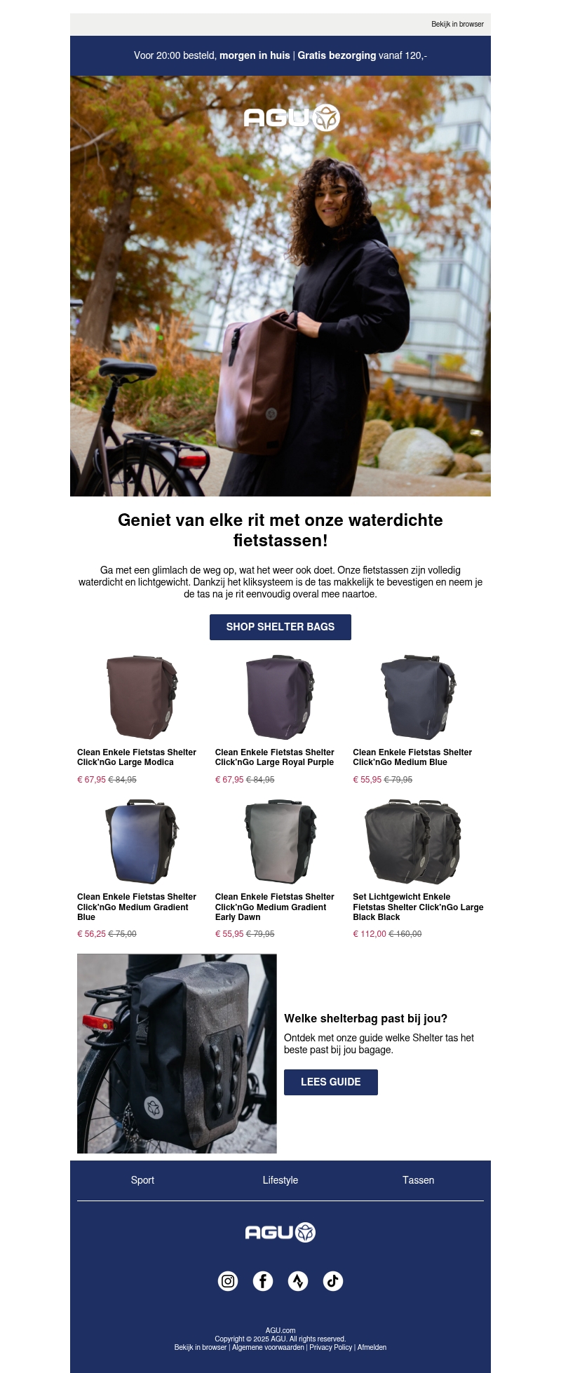 Ga er op uit met onze waterdichte fietstassen Ga er op uit met onze waterdichte fietstassen