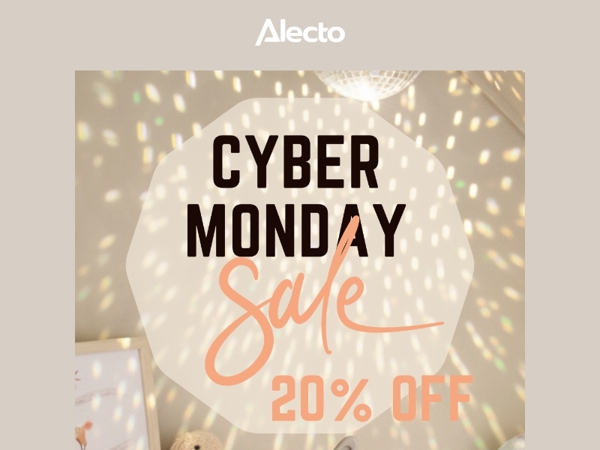 Laatste kans 20% korting: Cyber Monday bij Alecto Baby 🖤