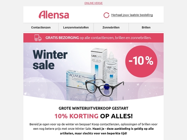 ⛄Grote winteruitverkoop begonnen. 10% korting op alles!