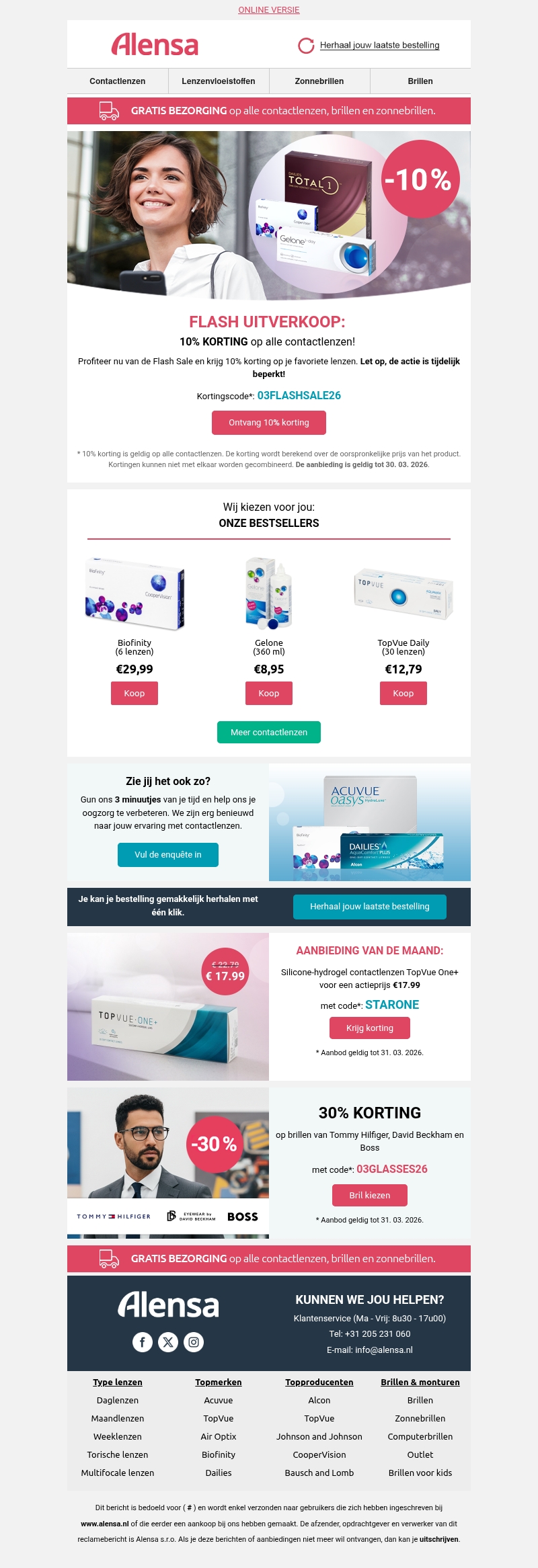 Flash Sale begint nu -10% korting op alle contactlenzen. Flash Sale begint nu -10% korting op alle contactlenzen.