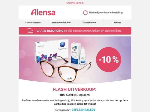 Flash uitverkoop: 10% KORTING op alles