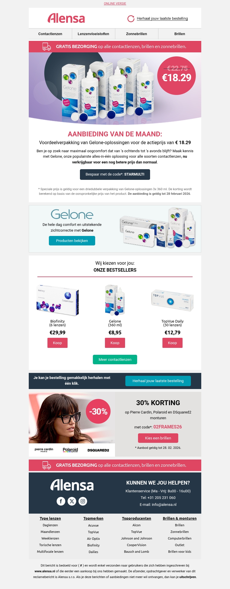 Aanbieding van de maand: Gelone 3× 360 ml voor de voordeelprijs van € 18.29 Aanbieding van de maand: Gelone 3× 360 ml voor de voordeelprijs van € 18.29