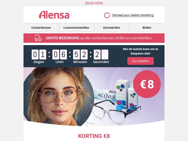 Laatste kans om te profiteren van € 8 korting op alles