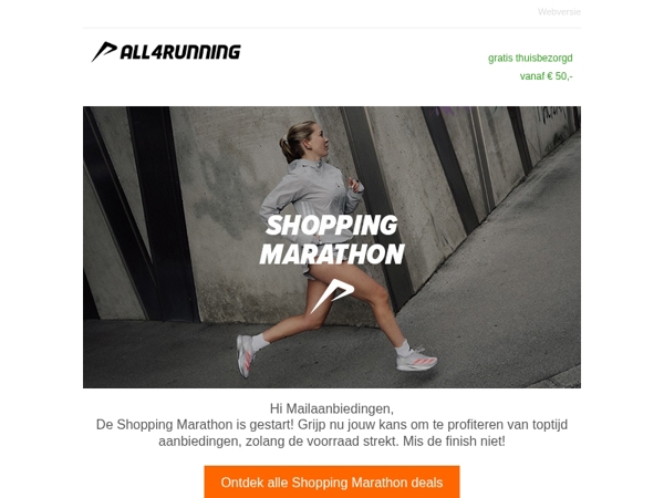 Profiteer van hoge korting tijdens de Shopping Marathon.