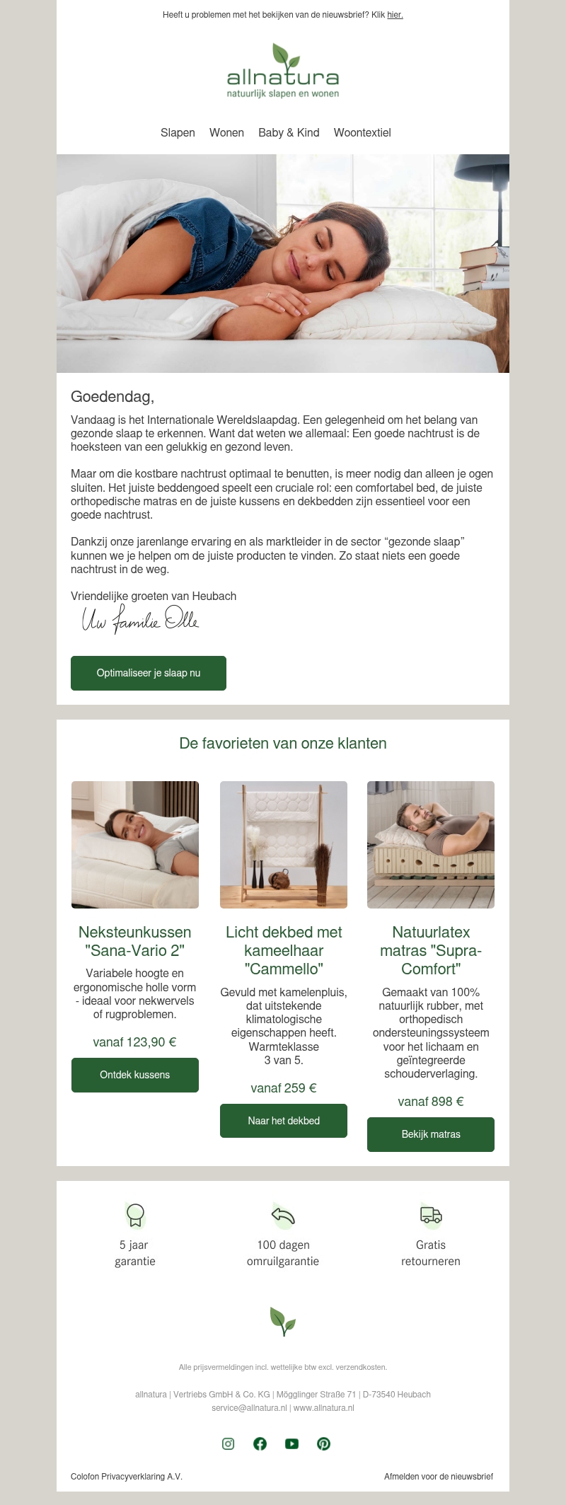 Wereld Slaap Dag - fris wakker worden met allnatura! Wereld Slaap Dag - fris wakker worden met allnatura!