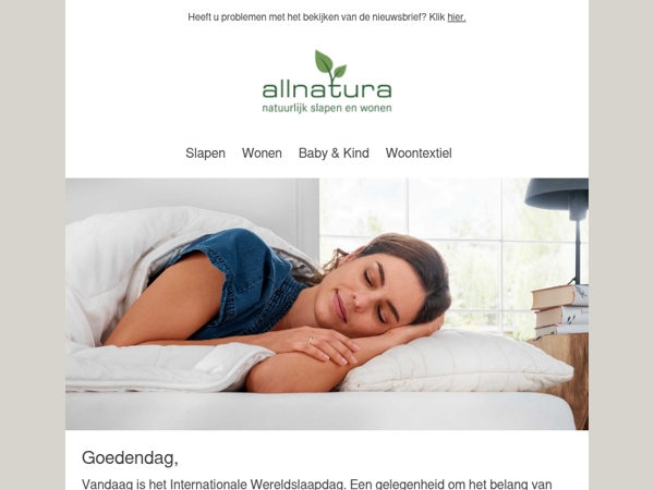 Wereld Slaap Dag - fris wakker worden met allnatura!