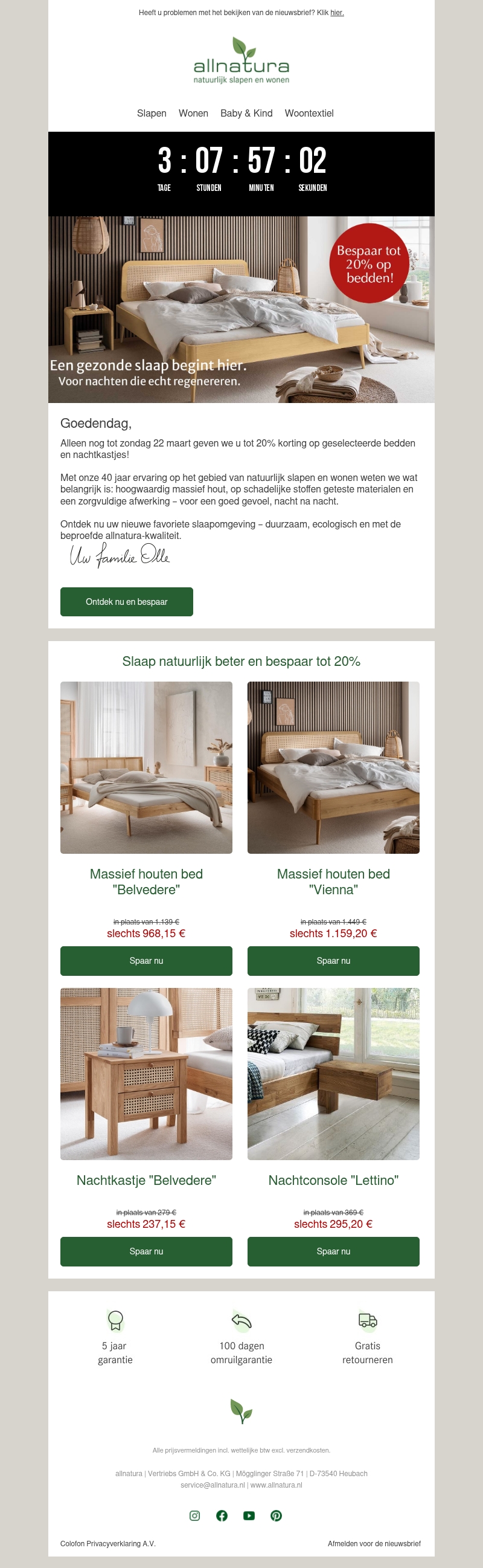 Alleen nog tot zondag: tot 20% korting op bedden! Alleen nog tot zondag: tot 20% korting op bedden!