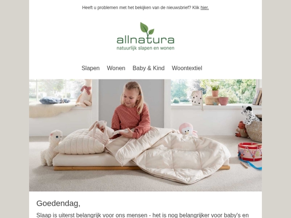 Rustige kinderslaap met natuurlijke producten van allnatura!