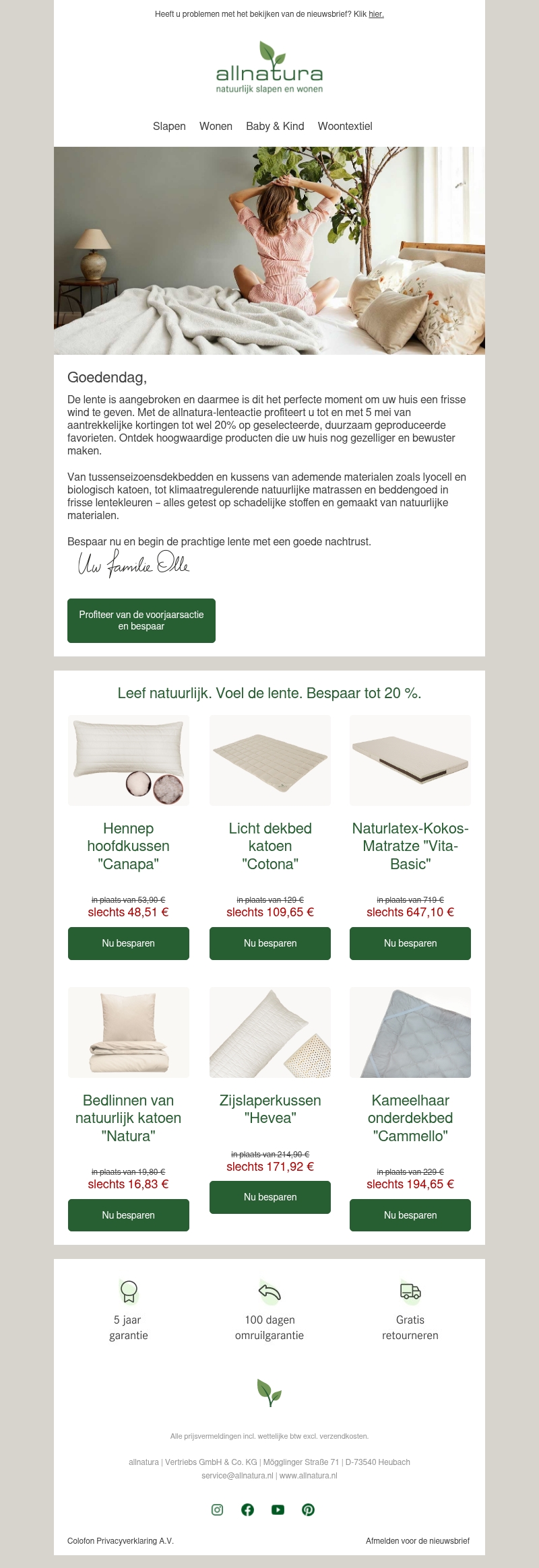 Tot 20 % korting: een natuurlijke start van de lente! Tot 20 % korting: een natuurlijke start van de lente!