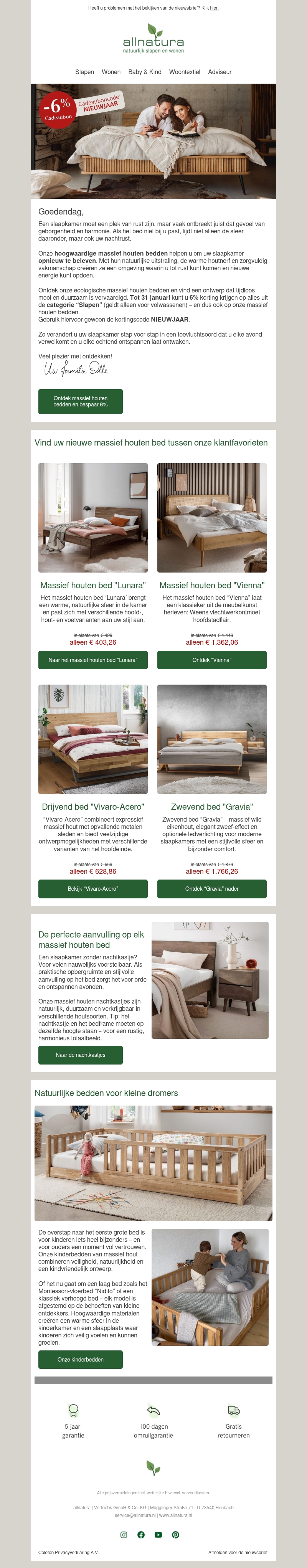 Slaapcomfort van massief hout – bespaar nu 6 % Slaapcomfort van massief hout – bespaar nu 6 %