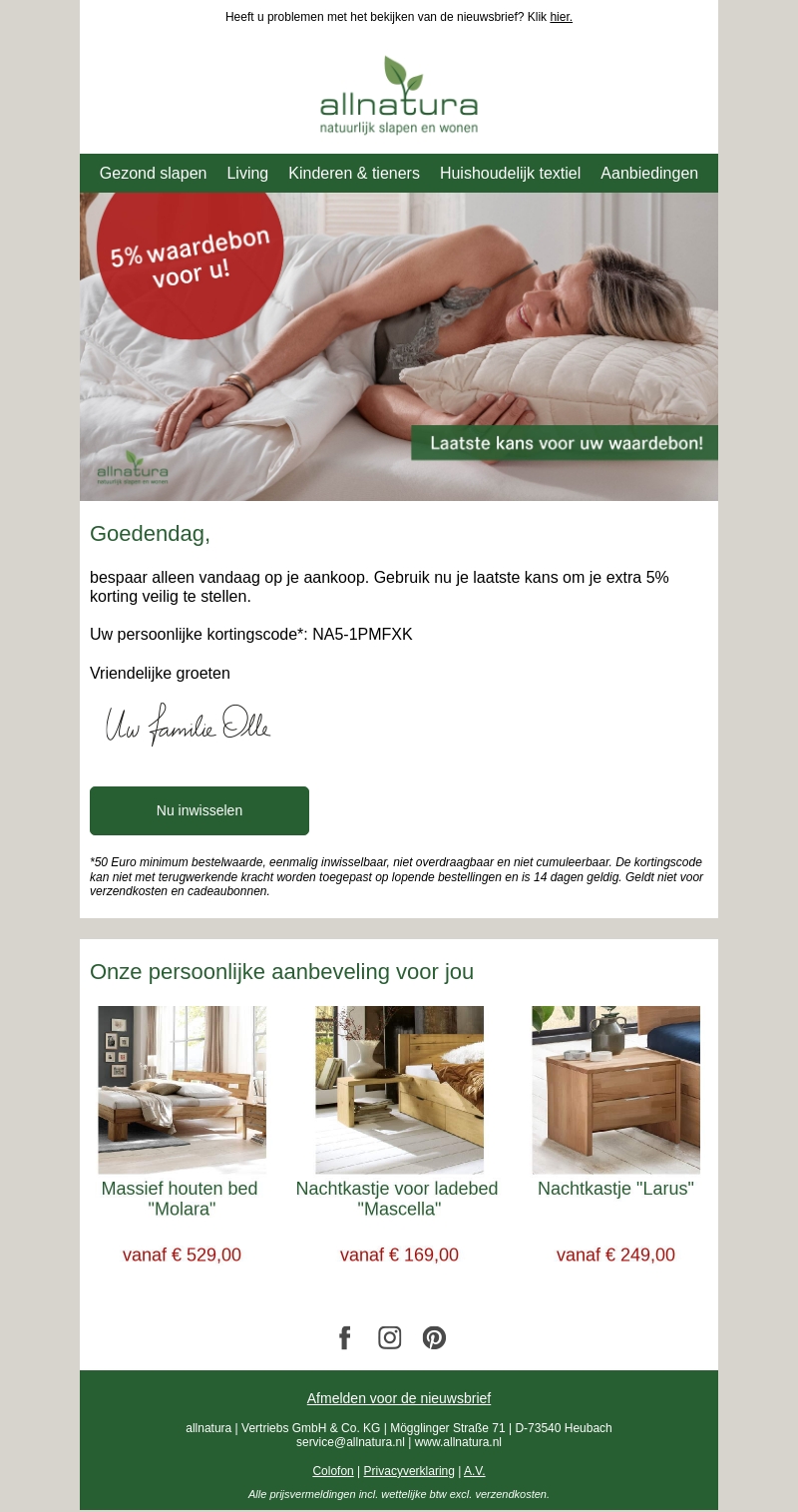 Je kortingsbon van 5% verloopt vandaag! Je kortingsbon van 5% verloopt vandaag!