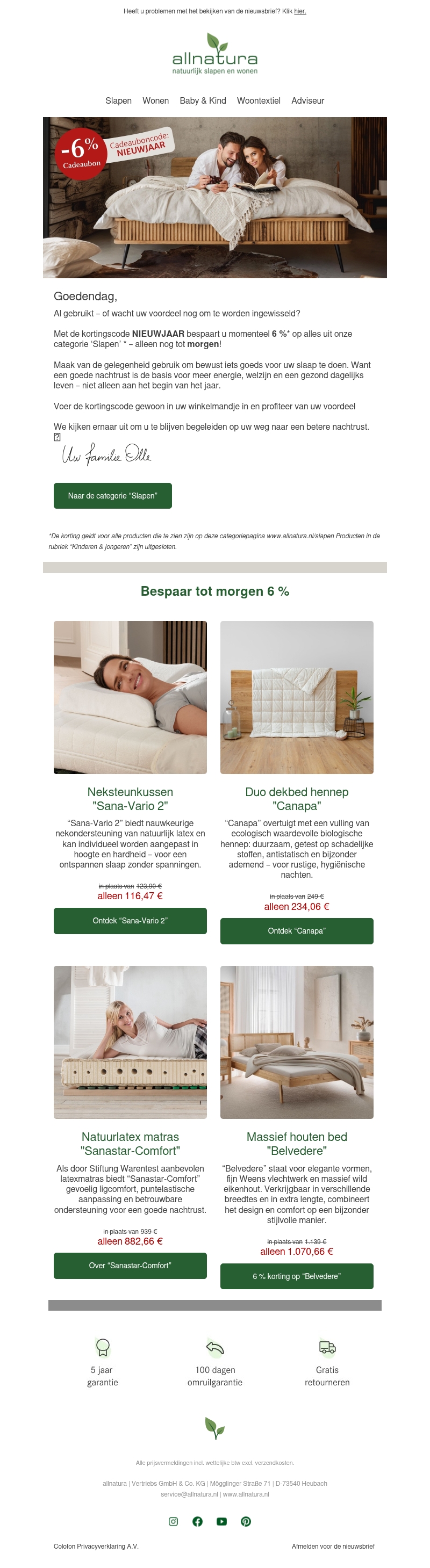Alleen voor morgen: bespaar 6% op een goede nachtrust! ✨ Alleen voor morgen: bespaar 6% op een goede nachtrust! ✨