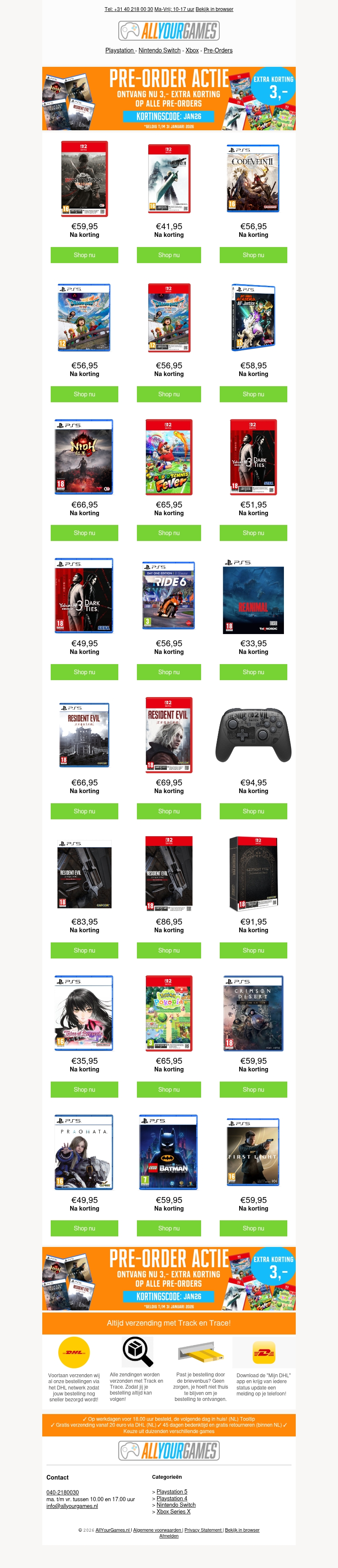 Laatste kans: 3 euro extra korting op alle pre-orders! Laatste kans: 3 euro extra korting op alle pre-orders!