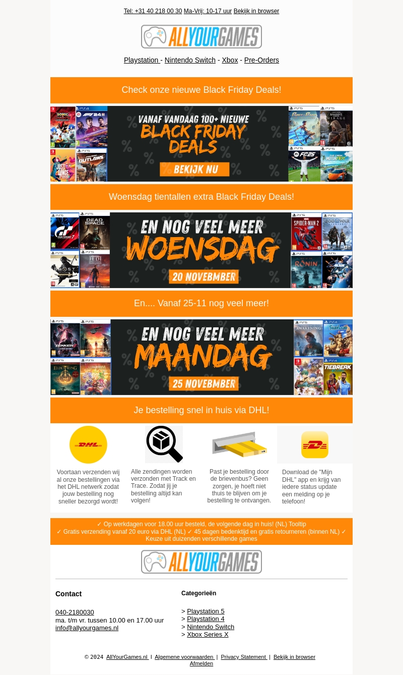 100+ Black Friday Deals toegevoegd! 100+ Black Friday Deals toegevoegd!