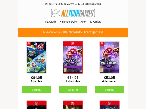 Nintendo Direct pre-orders live!