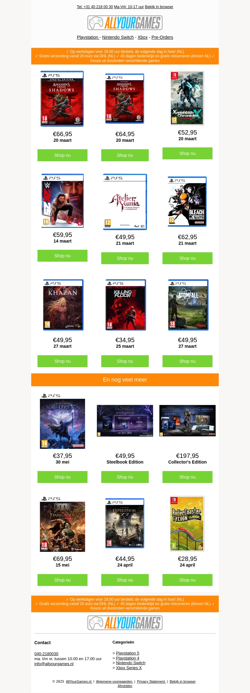 Release update: De maart gaming releases Release update: De maart gaming releases