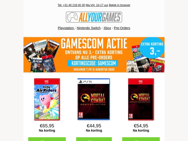 Laatste dag: Extra korting op alle pre-orders!