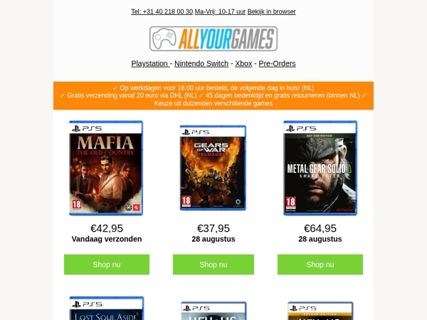 Op voorraad: Mafia The Old Country! OP=OP!
