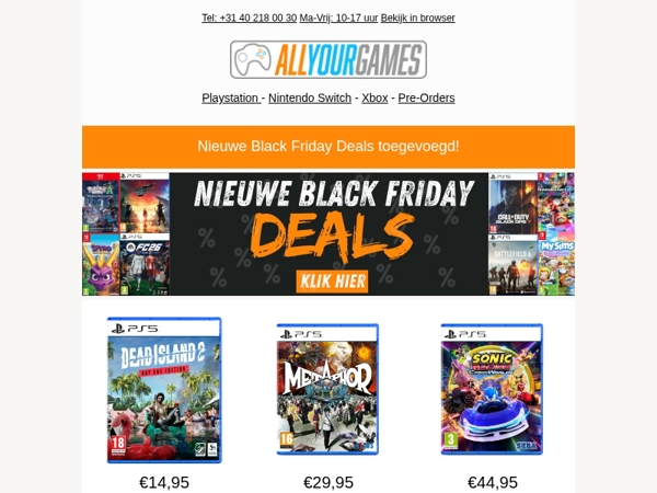 Nieuwe Black Friday Deals toegevoegd! Check ze nu!