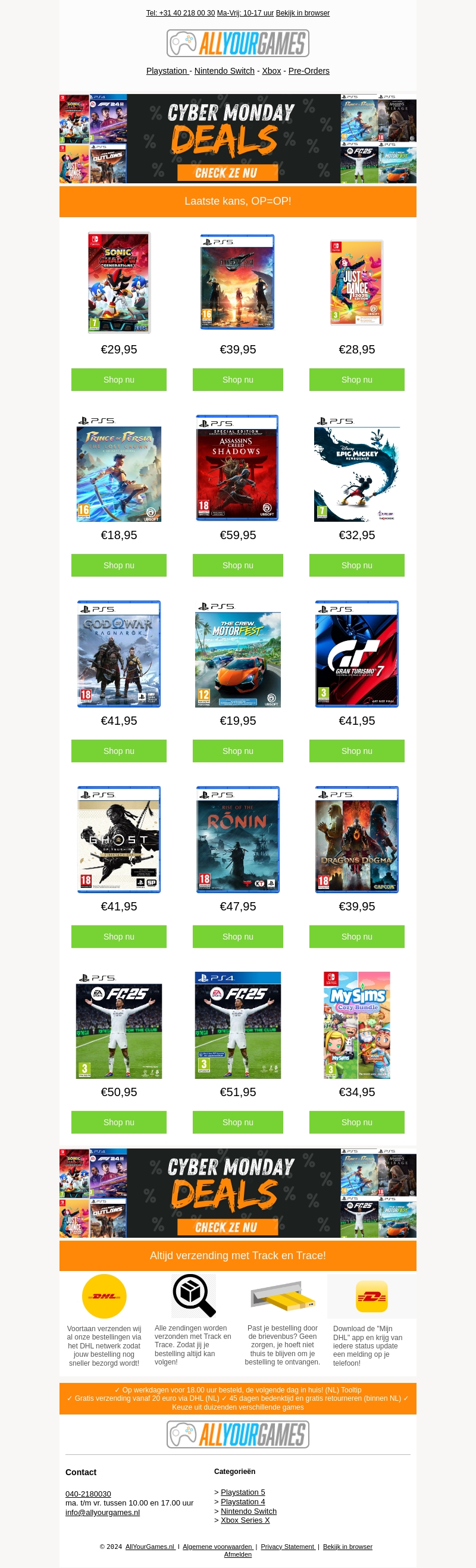 Laatste kans: Cyber Monday Deals! Laatste kans: Cyber Monday Deals!