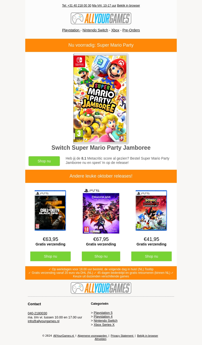 Nu voorradig: Super Mario Party Jamboree! Nu voorradig: Super Mario Party Jamboree!