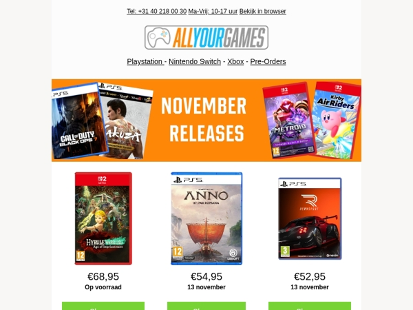 De laatste gaming releases en pre-orders!