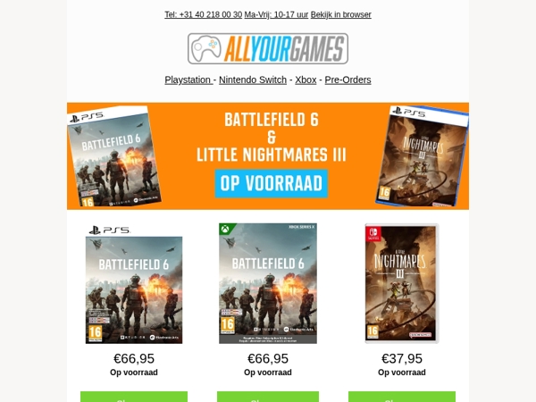 Check de laatste gaming releases + pre-orders!