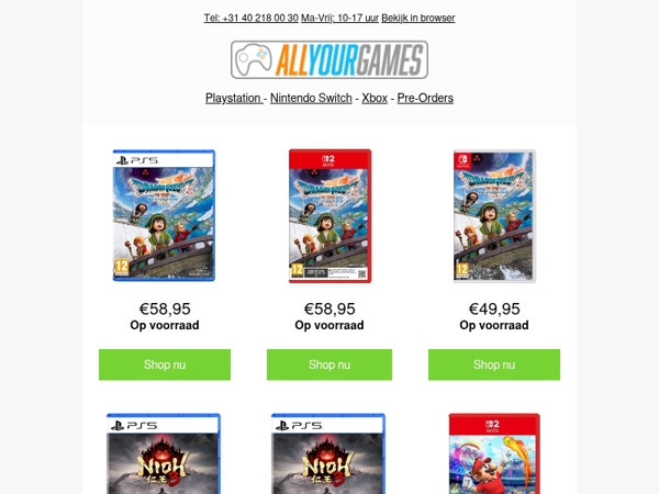 Op voorraad: Nioh 3 & Dragon Quest VII Reimagined