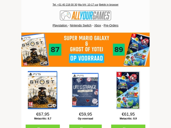 Check de laatste gaming releases + pre-orders!