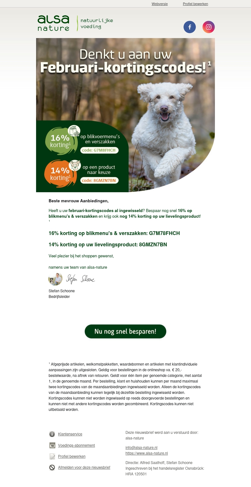 ❗Niet vergeten! 14% op een product naar keuze & 16% op natvoer ❗Niet vergeten! 14% op een product naar keuze & 16% op natvoer