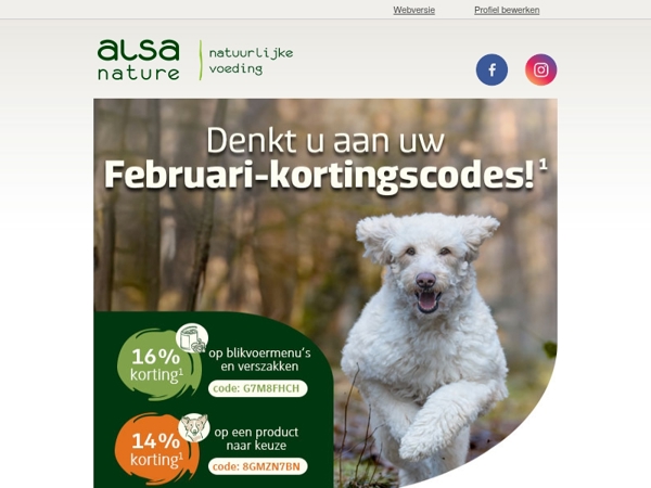 ❗Niet vergeten! 14% op een product naar keuze & 16% op natvoer