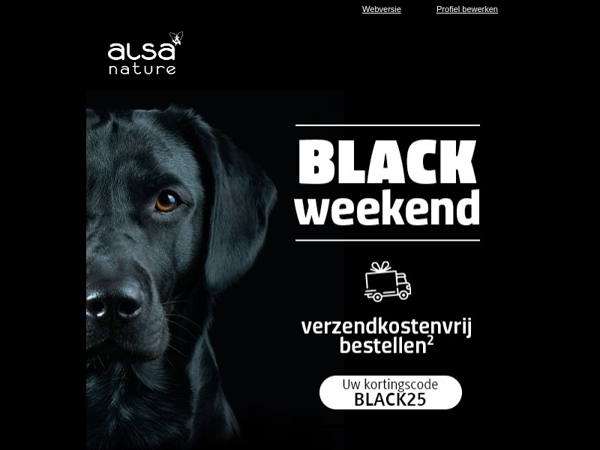 Gratis verzending tijdens Black Weekend bij alsa-nature!* 🐶