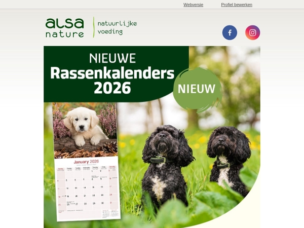 Nieuwe rassenkalenders & 20% op de nieuwe kledingcollectie!*