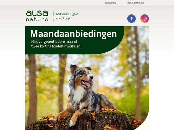 Hierbij uw kortingscodes voor oktober, november en december