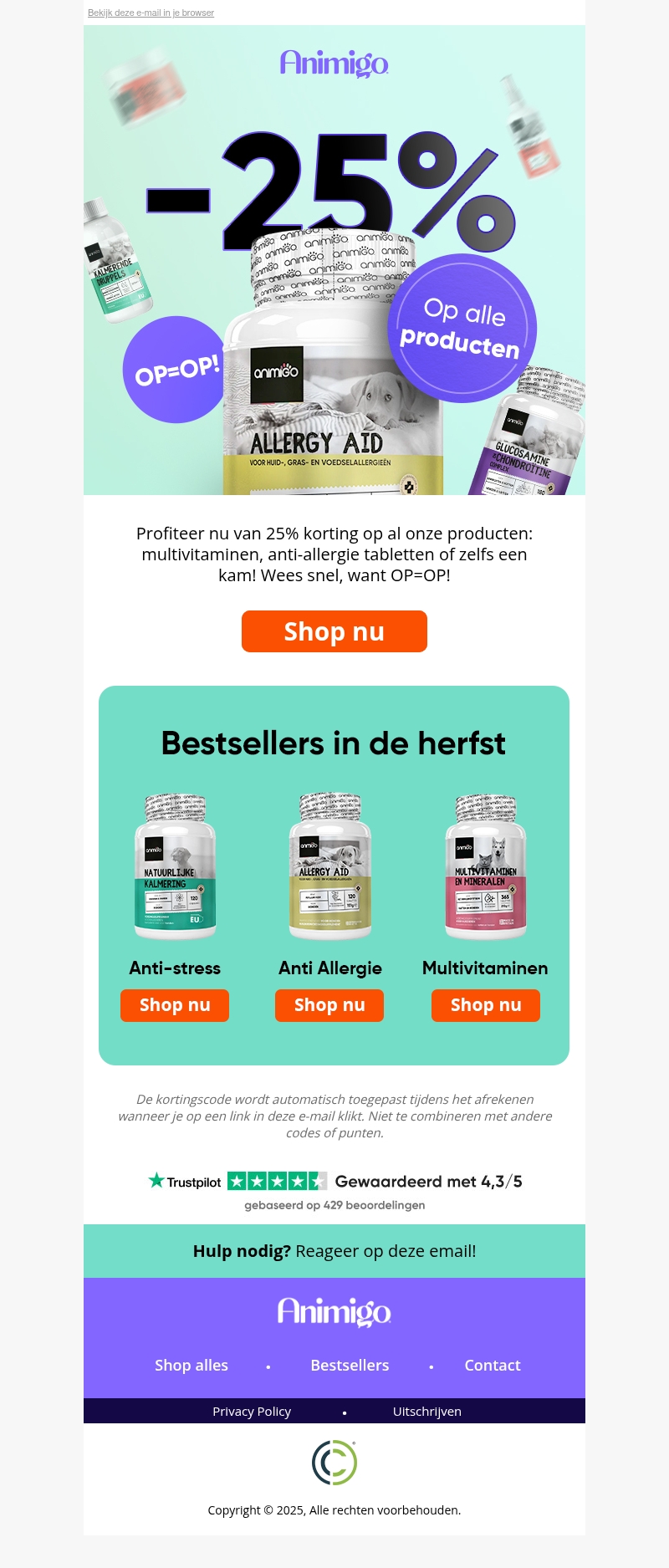 25% korting voor je viervoeter ๐ 25% korting voor je viervoeter ๐