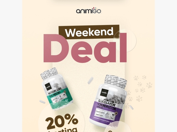 Weekend deal = 20% korting bij animigo