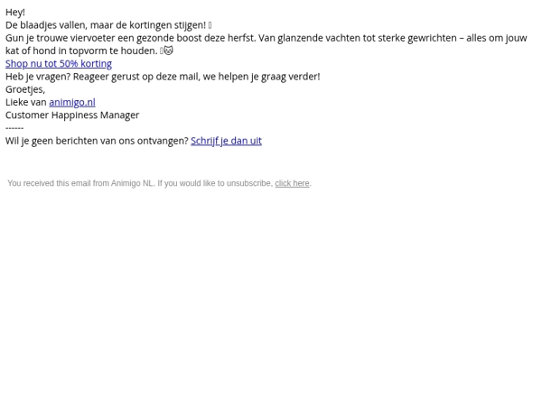 Herfstdeals tot 50% korting voor je huisdier  🍂