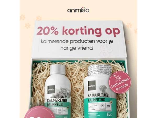 Nu 20% korting op kalmerende supplementen!