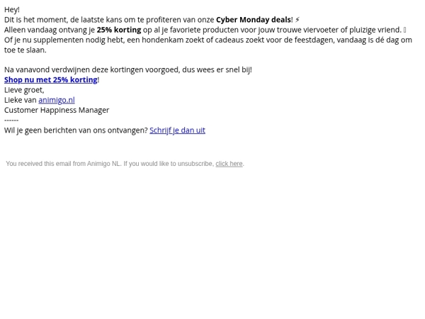 Cyber Monday loopt af 😢