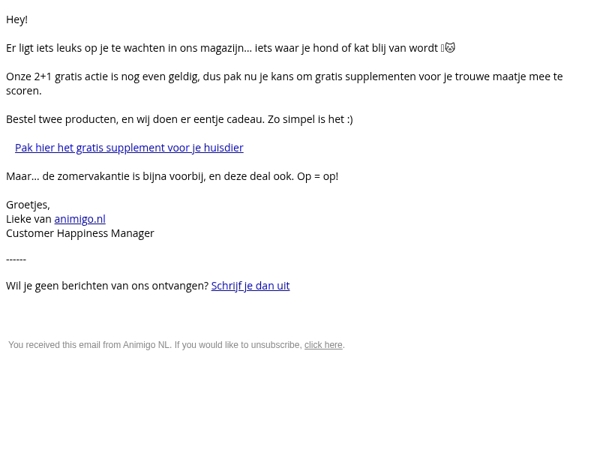 Je gratis supplement voor je viervoeter ligt klaar.. 🎁