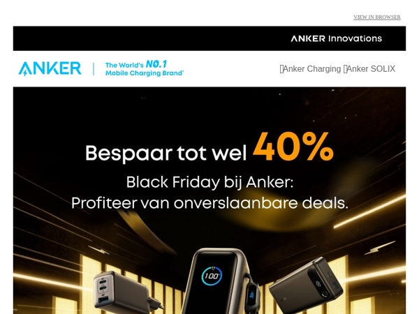 ⚡️Black Friday begint: tot wel 40% korting op de snelste oplaadproducten!