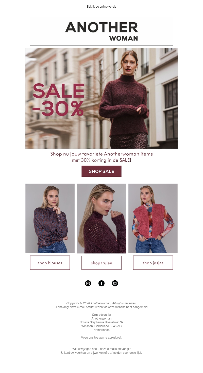 Shop nu jouw favoriete items met 30% korting! Shop nu jouw favoriete items met 30% korting!