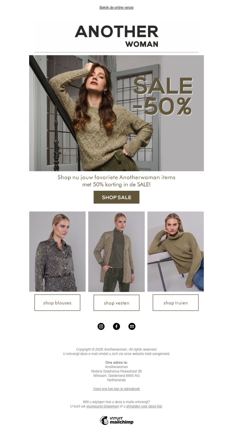 Shop nu jouw favoriete artikelen met -50% korting! Shop nu jouw favoriete artikelen met -50% korting!