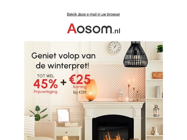 ❄️ Winterdeal: tot 45% korting + 25€ extra voordeel vanaf 139€